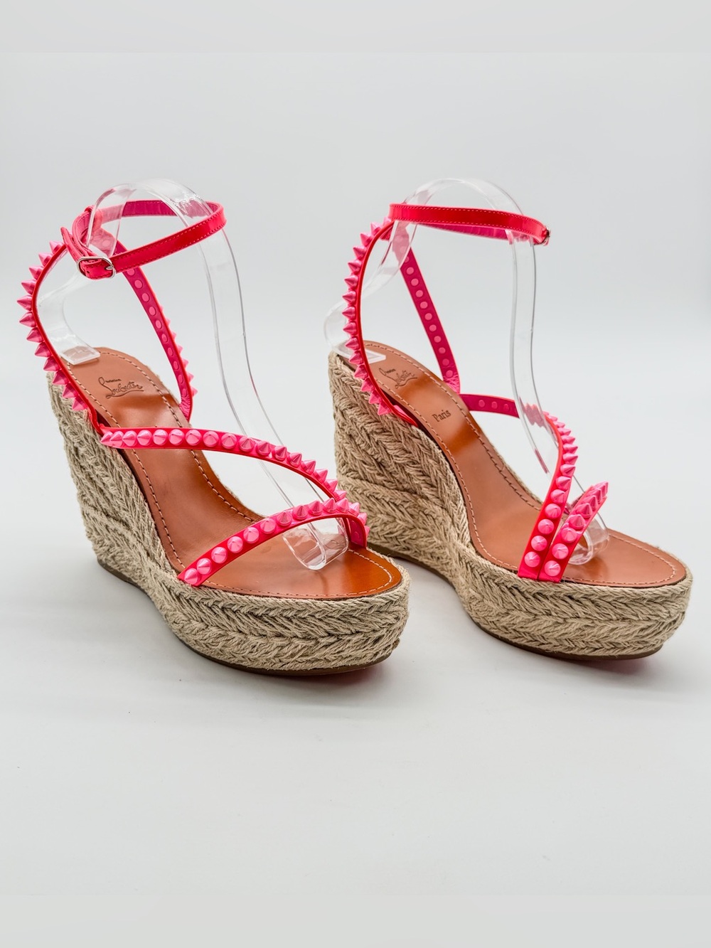 Christian Louboutin Mafaldina Zeppa Pink Leather
Espadrille Wedge EU 40 US 10